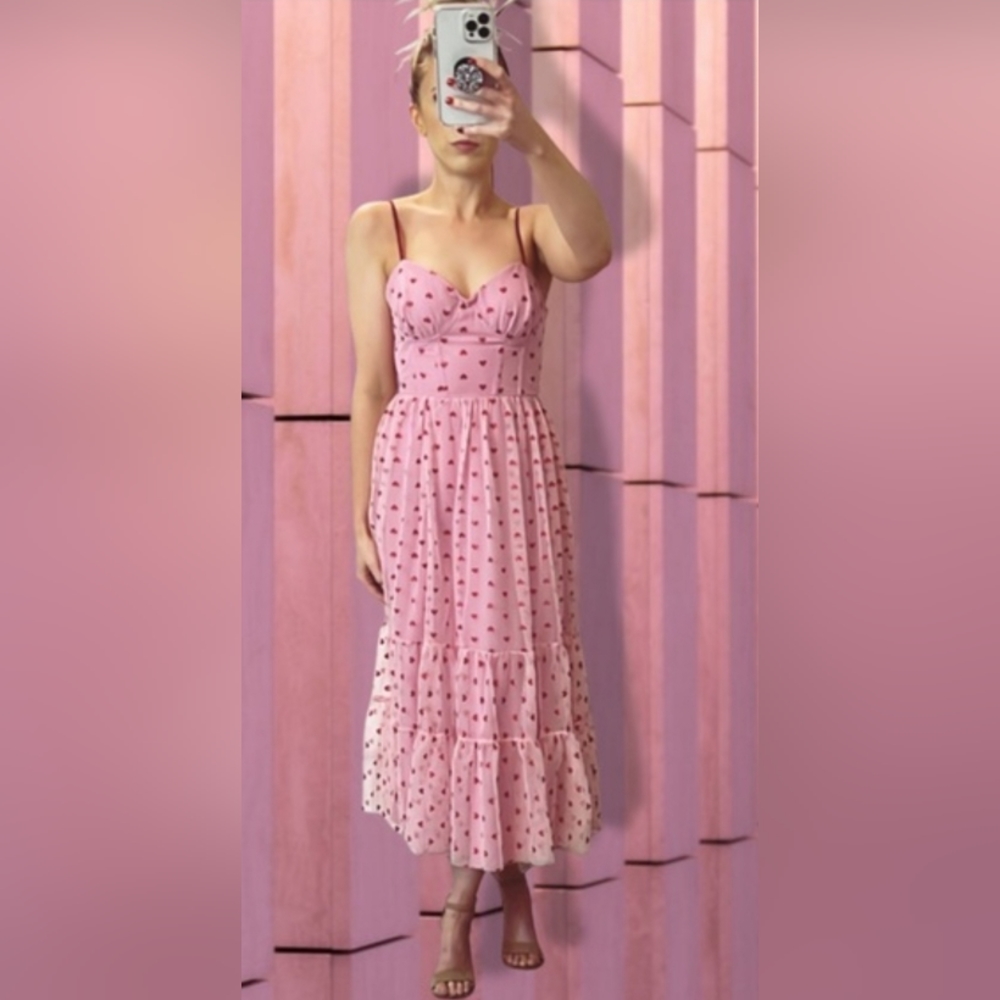 Betsey Johnson Pink Glitter Heart Dress